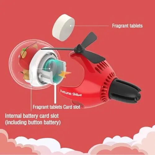DUHKHAS 2 Pcs Pilot Car Air Freshener, Cute Dog Car Vent Clip Air Freshener Automotive Air Outlet Fan Diffuser, Automotive Interiors Vent Decoration (Red+Green) - DUHKHAS (1)