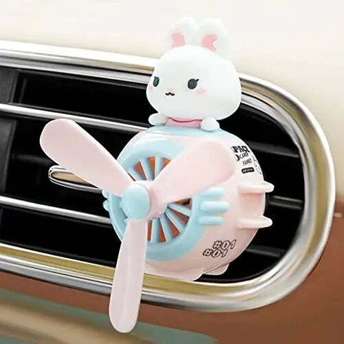 DUHKHAS 2 Pieces Car Air Fresheners, Cute Rabbit and Cat Pilot Car Diffuser, Propeller Air Outlet Vent Fresheners, Suitable for Automotive Interior Decoration (Cat+Rabbit) - 3