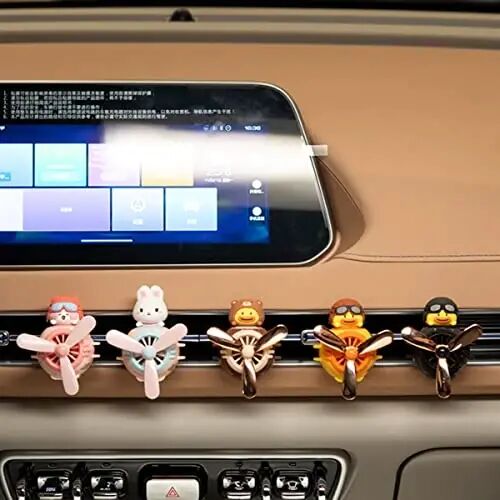 DUHKHAS 2 Pieces Car Air Fresheners, Cute Rabbit and Cat Pilot Car Diffuser, Propeller Air Outlet Vent Fresheners, Suitable for Automotive Interior Decoration (Cat+Rabbit) - 6