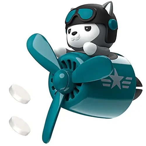 DUHKHAS Pilot Car Air Freshener, Cute Cat Car Vent Clip Air Freshener with 2 Fragrant Tablets Automotive Air Outlet Fan Diffuser, Automotive Interiors Vent Decoration (style B) - 1