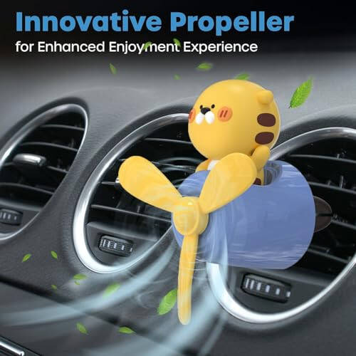 DUHKHAS Pilot Car Air Freshener, Cute Tiger Car Vent Clip Air Freshener with 4 Fragrant Tablets Automotive Air Outlet Fan Diffuser, Automotive Interiors Vent Decoration (Pilot Tiger) - 4