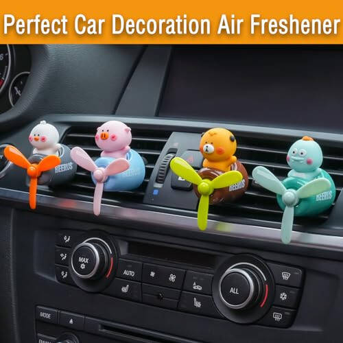 DUHKHAS Pilot Car Air Freshener, Cute Tiger Car Vent Clip Air Freshener with 4 Fragrant Tablets Automotive Air Outlet Fan Diffuser, Automotive Interiors Vent Decoration (Pilot Tiger) - 3