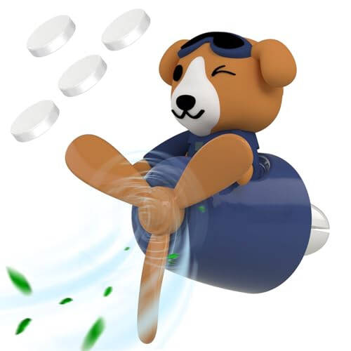 DUHKHAS Pilot Car Air Freshener, Cute Dog Car Vent Clip Air Freshener with 4 Fragrant Tablets Automotive Air Outlet Fan Diffuser, Automotive Interiors Vent Decoration (Pilot Dog) - 1