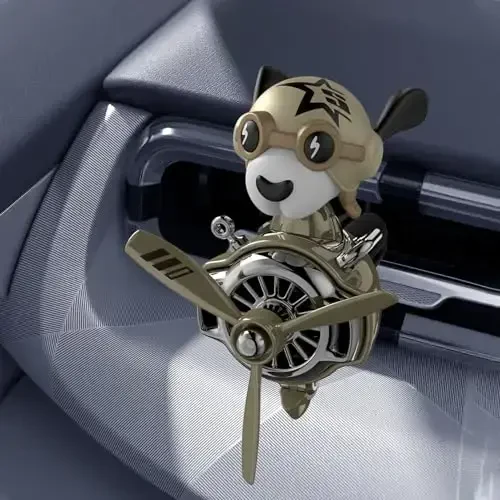 DUHKHAS Pilot Car Air Freshener, Cute Dog Car Vent Clip Air Freshener Automotive Air Outlet Fan Diffuser, Automotive Interiors Vent Decoration (Shake Head Style - Dog) - 3