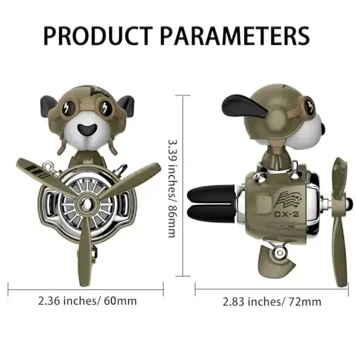 DUHKHAS Pilot Car Air Freshener, Cute Dog Car Vent Clip Air Freshener Automotive Air Outlet Fan Diffuser, Automotive Interiors Vent Decoration (Shake Head Style - Dog) - 2