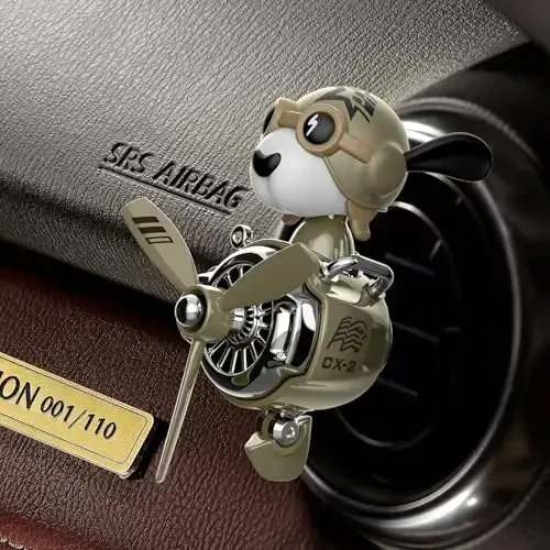 DUHKHAS Pilot Car Air Freshener, Cute Dog Car Vent Clip Air Freshener Automotive Air Outlet Fan Diffuser, Automotive Interiors Vent Decoration (Shake Head Style - Dog) - 4