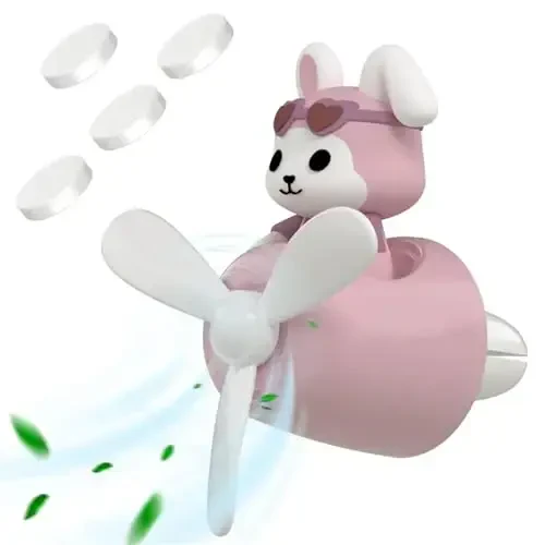 DUHKHAS Pilot Avtomobil Xushbo'y, Sevimli Quyon Avtomobil Havolantirish Klipi Havo Xushbo'yi 4 Xushbo'y Tablet bilan Avtomobil Havolantirish Chiqishi Fan Diffuzori, Avtomobil Ichki Havolantirish Dekoratsiyasi (Pilot Quyon) 