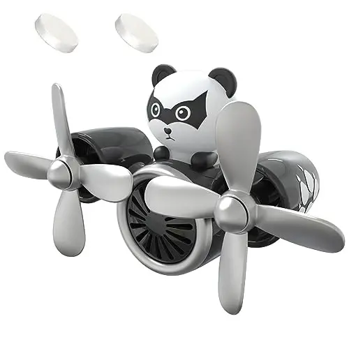 DUHKHAS Pilot Car Air Freshener, Cute Duck Car Vent Clip Air Freshener Automotive Air Outlet Fan Diffuser, Automotive Interiors Vent Decoration (Panda) - DUHKHAS (1)