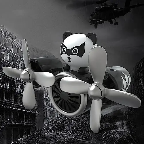 DUHKHAS Pilot Car Air Freshener, Cute Duck Car Vent Clip Air Freshener Automotive Air Outlet Fan Diffuser, Automotive Interiors Vent Decoration (Panda) - 1
