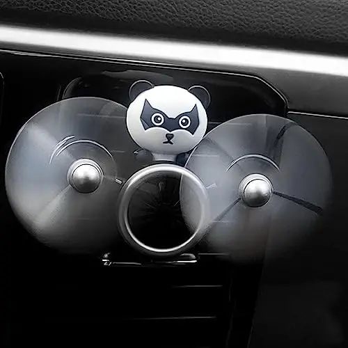 DUHKHAS Pilot Car Air Freshener, Cute Duck Car Vent Clip Air Freshener Automotive Air Outlet Fan Diffuser, Automotive Interiors Vent Decoration (Panda) - 3