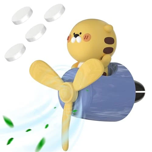 DUHKHAS Pilot Car Air Freshener, Cute Tiger Car Vent Clip Air Freshener with 4 Fragrant Tablets Automotive Air Outlet Fan Diffuser, Car Interiors Vent Decoration (Pilot Tiger) 