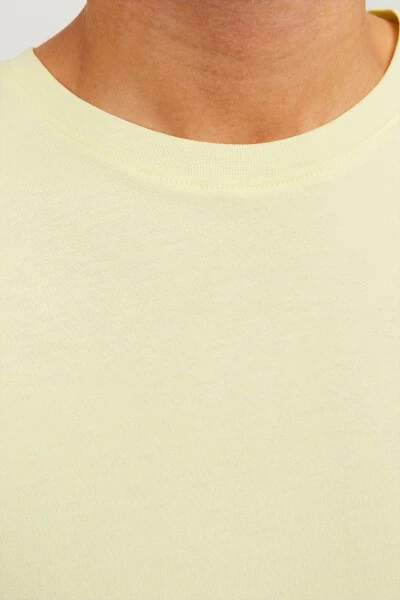 Dumaloq yoqali, organik paxtadan tikilgan erkaklar uchun futbolka. - JACK & JONES (1)