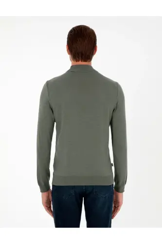 Duman Slim Fit Yarım Balıkçı Yaka Basic Triko Kazak 50296614-VR210-Gri - 5