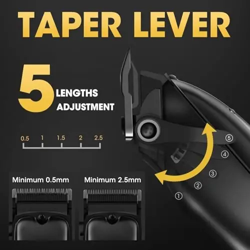 Dumite 4 in 1 erkaklar uchun soch kesadigan mashina, professional T-pichoqli trimmer, elektr folga ustara, burun tuklarini trimmer, simsiz, LCD displey, parvarishlash to'plami (qora) - 2