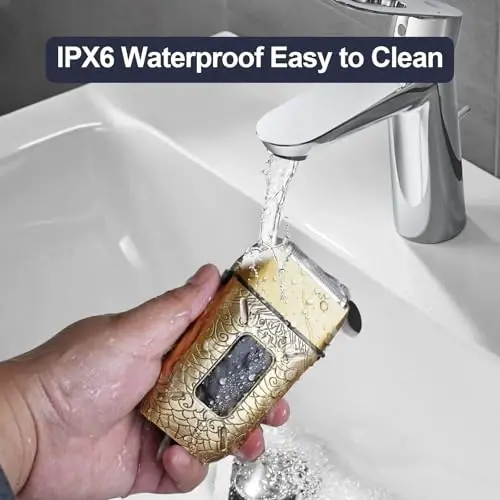 Dumite Electric Shavers for Men,Waterproof Powerful Motor Electric Razor,Head Shavers for Bald Men,Triple Foil Beard Trimmer,Barber Supplies LED Displays & USB Charging Shaver, Gifts - 6