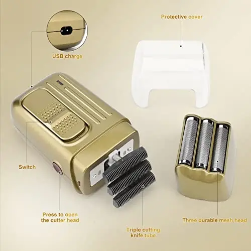 Dumite Hair Clippers for Men,Professional Cordless Barber Trimmer Set,Nose and Ear Hair Trimmer with Razor Replacement Head,USB Rechargeable Hair Cutting Grooming Kit-LED Display (Gold-1) - DUMITE (1)