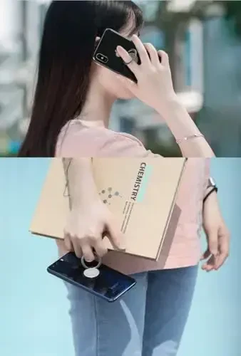 World's Slimmest Phone Ring Holder, Attom Tech Tomorotec Ultra Thin Cell Phone Ring Stand for Magnetic Car Mount Hook Compatible for iPhone Samsung Smartphone Accessories (Silver-Grey) - 7