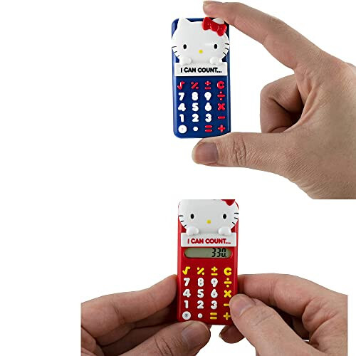 Dünyanın En Küçük Hello Kitty Hesap Makinesi Mavi ve Kırmızı 2'li Set - 3