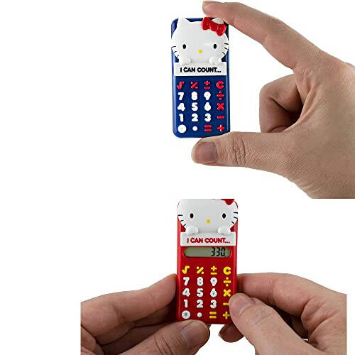 Dünyanın En Küçük Hello Kitty Hesap Makinesi Mavi ve Kırmızı 2'li Set - 3