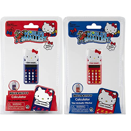 Dunyoning eng kichkina Hello Kitty kalkulyatori 2 li to'plam to'plami ko'k va qizil - 1