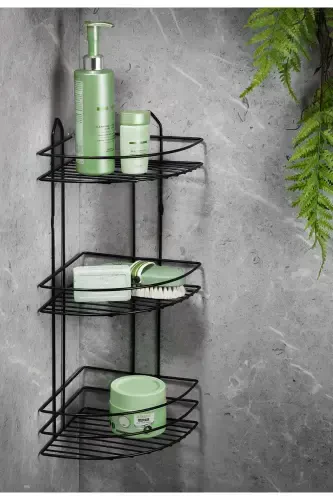 Durable Stainless Adhesive Bathroom Corner Shelf - 1