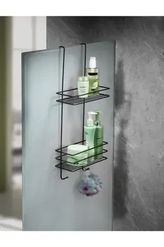 Durable Stainless Steel 2-Tier Hanging Shower Shelf Soap - 1