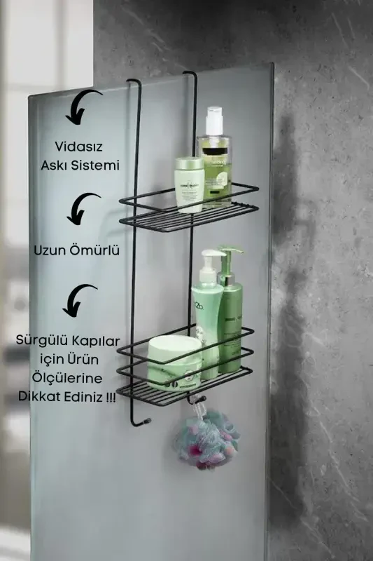 Durable Stainless Steel 2-Tier Hanging Shower Shelf Soap - 3
