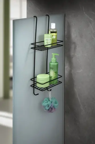 Durable Stainless Steel 2-Tier Hanging Shower Shelf Soap - 5