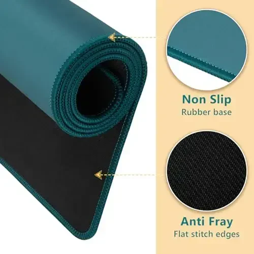 Durable tikilgan qirralari, sirpanmaydigan rezina taglikli kengaytirilgan suv oʻtkazmaydigan yashil sichqoncha, stol usti gilami, klaviatura sichqonchasi sichqonchasi bilan bosh aylantiruvchi balonli katta oʻyin sichqonchasi (31,50