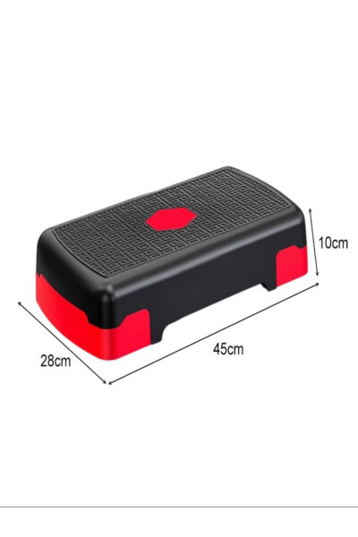 Durable Two-Step Adjustable Fitness Step Platform for Home (RED) - 5