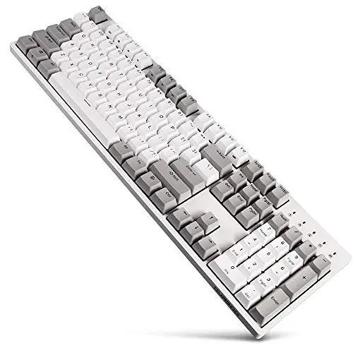 DURGOD Heavy Duty Mechanical Keyboard with Cherry MX Brown Switches N-Key Rollover 104 Keys(PBT Keycaps) Type C Interface for Gamer/Typists/Office/Home (White，ANSI/US) - 1