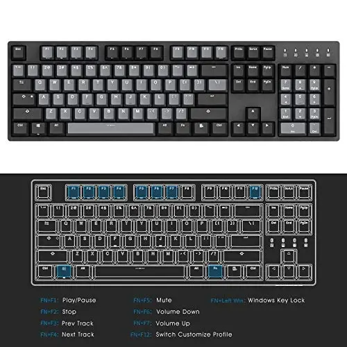 DURGOD Taurus K310 Mechanical Keyboard | 104 Keys Full Size | USB C Wired | Doubleshot PBT Keycaps | Programmable Keys | NKRO Rollover | for Windows & Mac | Cherry MX Brown, Grey - 7