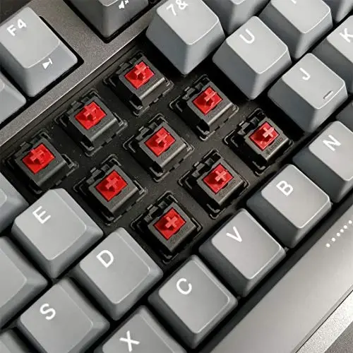 DURGOD Механическая игровая клавиатура Cherry MX Red Переключатели Type C Интерфейс Tenkeyless 104 клавиши (с пылезащитной крышкой) для геймеров/машинисток (Space Grey, ANSI/US) - DURGOD (1)