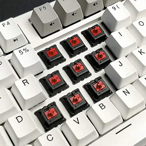 DURGOD Механическая игровая клавиатура Cherry MX Red Switches Тип C Интерфейс Tenkeyless 104 клавиши (с пылезащитным кожухом) для геймера/печатающего Белый, ANSI/США - DURGOD (1)