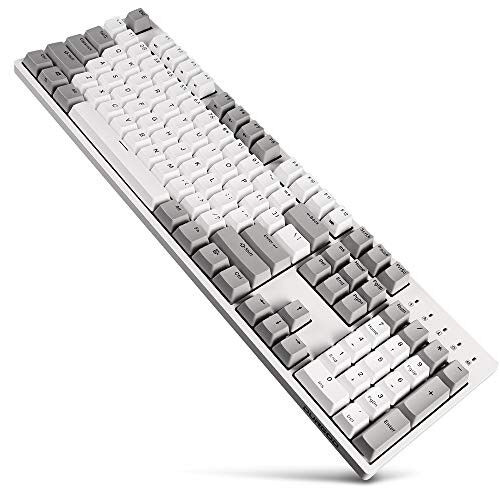 DURGOD Mexanik O'yin Klaviaturasi Cherry MX Qizil Kalitlar Tip C Interfeysi Tenkeyless 104 Tugma (Chang'i bilan) O'yinchi/Yozuvchi Uchun Oq, ANSI/AQSh - DURGOD
