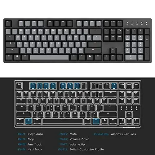 DURGOD mexanik oʻyin klaviaturasi Cherry MX Red kalitlari Type-C interfeysi Tenkeyless 104 tugma (oʻyinchi/matn teruvchi uchun chang qopqogʻi bilan) (Kosmik kulrang, ANSI/US) - 7