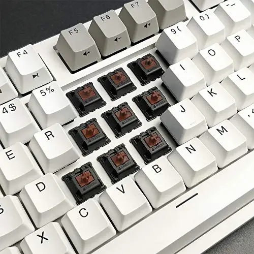 DURGOD og'ir yuk ko'taruvchi mexanik klaviatura Cherry MX Brown kalitlari bilan N-Key Rollover 104 ta kalit (PBT Keycaps) Gamer/Mashinist/Ofis/Uy uchun C tipidagi interfeys (Oq, ANSI/US) - DURGOD (1)