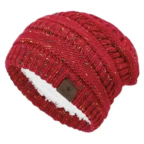 Durio Ayollar Trikotaj Beanie Qishgi Qalin Bir Rangli Jun Qoplamali Ayollar Erkaklar Unisex Issiq Chang'i Beanie Shapkalari - DURIO
