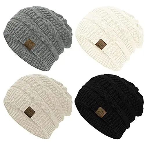 Durio Beanie Ayollar uchun Shlyapalar - Slouchy Beanies Unisex Qishki Iliq Shapka Yumshoq Nafas Oluvchi va Qulay Cho'ziluvchan Trikotaj Qirrali Shapka - DURIO