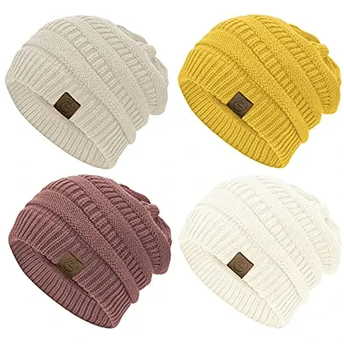 Durio Beanie Ayollar uchun Shlyapalar - Yumshoq Beanies Unisex Issiq Qishki Shapka Yumshoq Nafas oladigan va Qulay Cho'zilgan Trikotaj Manjetli Shapka - DURIO