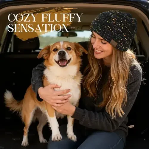 Durio Beanie Hats for Women - Slouchy Beanies Unisex Warm Winter Caps Soft Breathable & Cozy Stretchy Knitted Cuffed Cap - 3