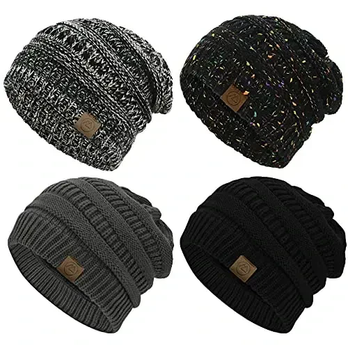 Durio Beanie Hats for Women - Slouchy Beanies Unisex Warm Winter Caps Soft Breathable & Cozy Stretchy Knitted Cuffed Cap - 1