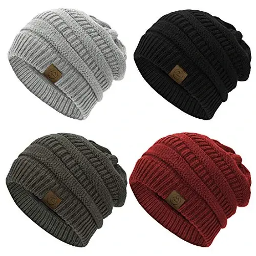 Durio Beanie Hats for Women - Slouchy Beanies Unisex Warm Winter Caps Soft Breathable & Cozy Stretchy Knitted Cuffed Cap - 1