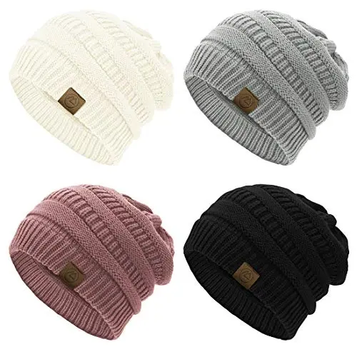 Durio Beanie Hats for Women - Slouchy Beanies Unisex Warm Winter Caps Soft Breathable & Cozy Stretchy Knitted Cuffed Cap - 1