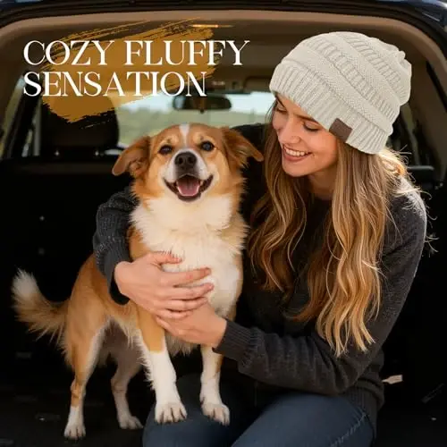 Durio Beanie Hats for Women - Slouchy Beanies Unisex Warm Winter Caps Soft Breathable & Cozy Stretchy Knitted Cuffed Cap - 4