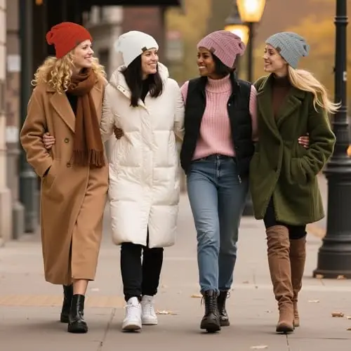 Durio Beanie Hats for Women - Slouchy Beanies Unisex Warm Winter Caps Soft Breathable & Cozy Stretchy Knitted Cuffed Cap - 5