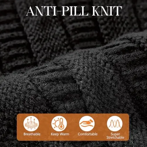 Durio Womens Knit Beanie Winter Thick Solid Fleece Lined Beanie Hats for Women Men Unisex Warm Skiing Beanies - DURIO (1)