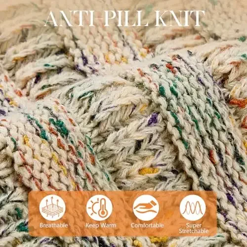 Durio Womens Knit Beanie Winter Thick Solid Fleece Lined Beanie Hats for Women Men Unisex Warm Skiing Beanies - 2