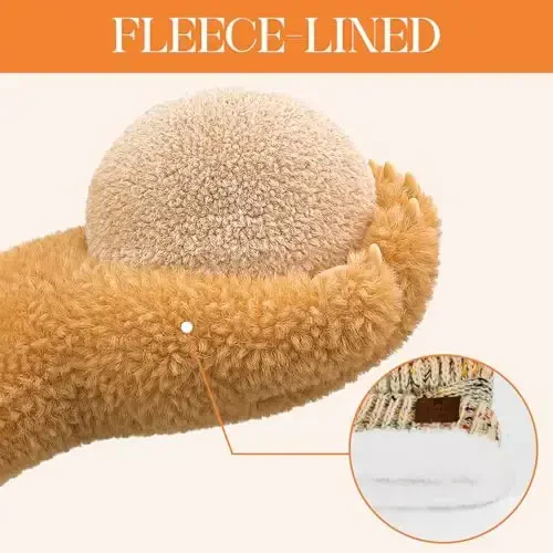 Durio Womens Knit Beanie Winter Thick Solid Fleece Lined Beanie Hats for Women Men Unisex Warm Skiing Beanies - 3