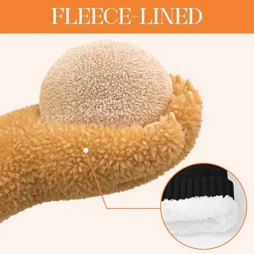 Durio Womens Knit Beanie Winter Thick Solid Fleece Lined Beanie Hats for Women Men Unisex Warm Skiing Beanies - 3